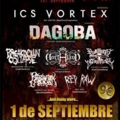 ICS Vortex, Breakdown Collapse, Northland, Instinto Canibal, KORRUPTION FOUND - Black/Death Metal, Red Raw en Barcelona