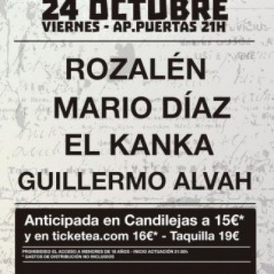 Mario Diaz, El Kanka, Rozalen, Guillermo Alvah en Málaga